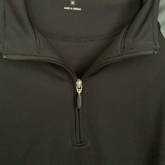 Mens M Performance Quarter Zip Pullover Black with Gray detail - Picture 3 of 6